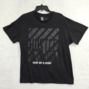 Hustle Men's Black Short Sleeve T-shirt Sz Large Every Day Is Payday Casual Tee